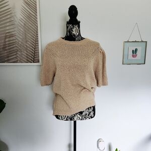 Universal Thread Goods Co. Tan Knit Short Sleeve Sweater - Size XL